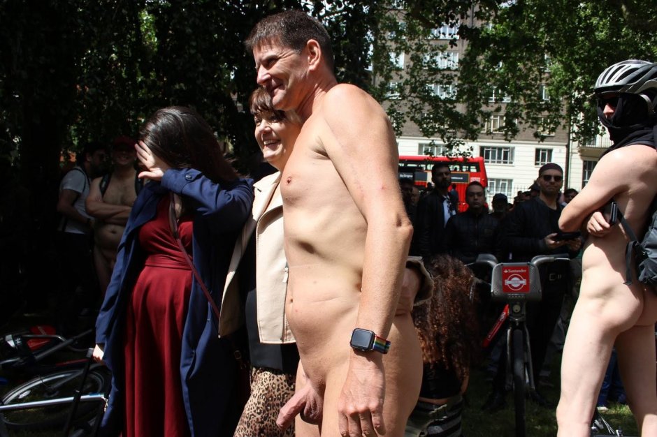 Naked man in a public place