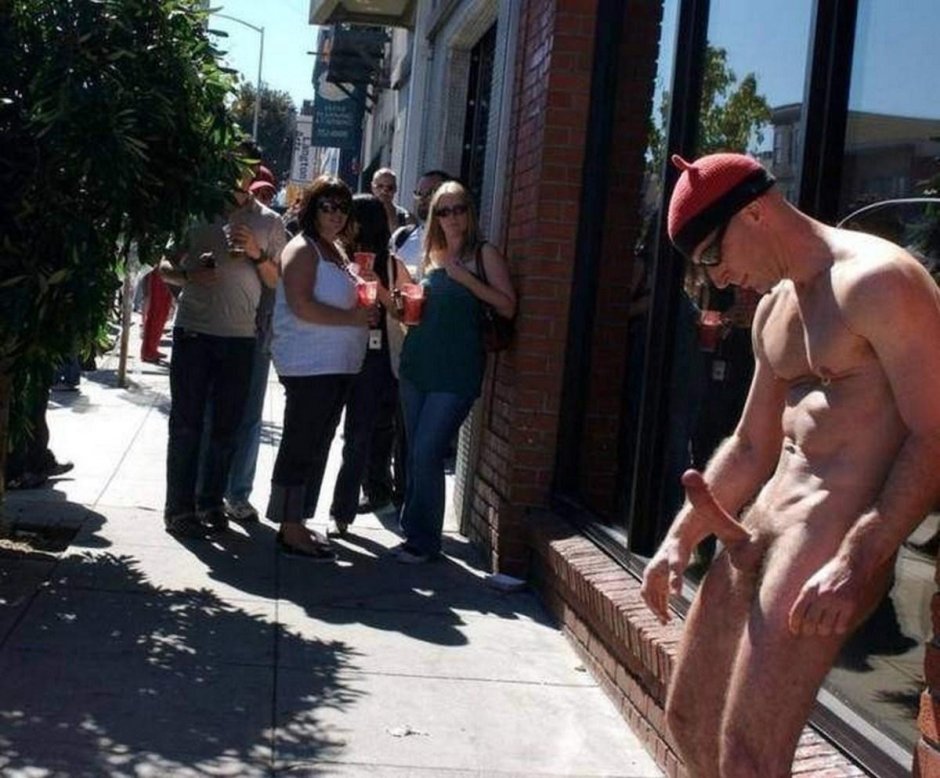 Exhibitionists of a man on the street