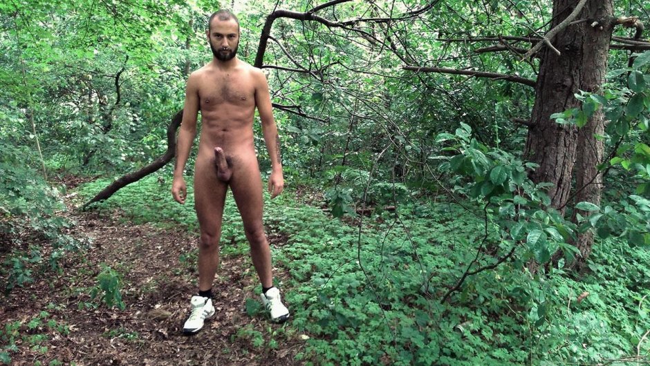 Young naked guys in the forest