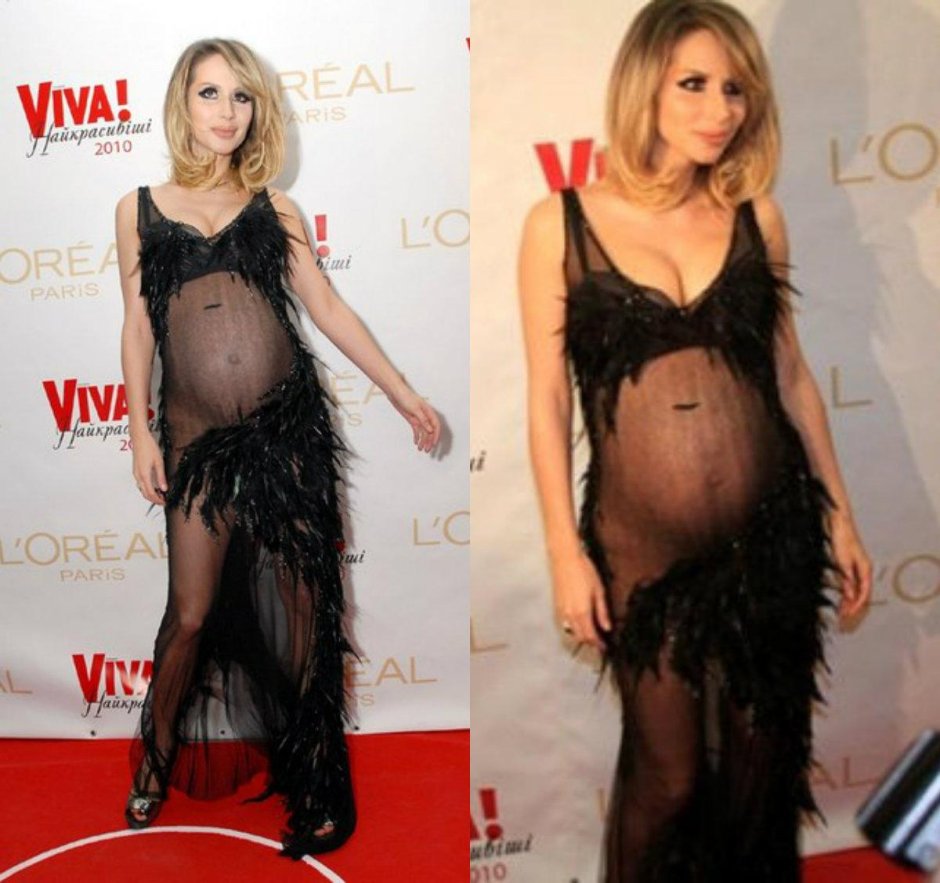 Loboda in a transparent dress