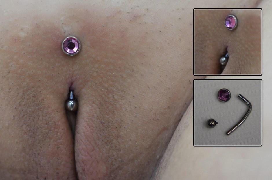 Intimate piercing on the pubis