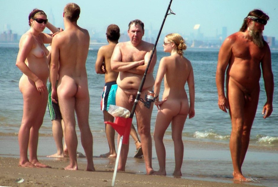 Naked families on the island