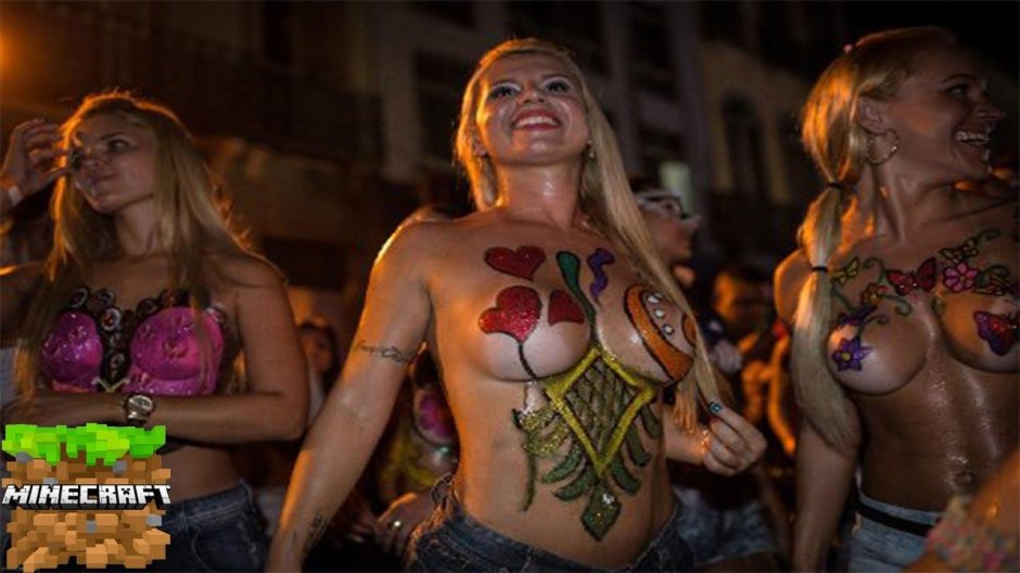 Topless Girls at the festival