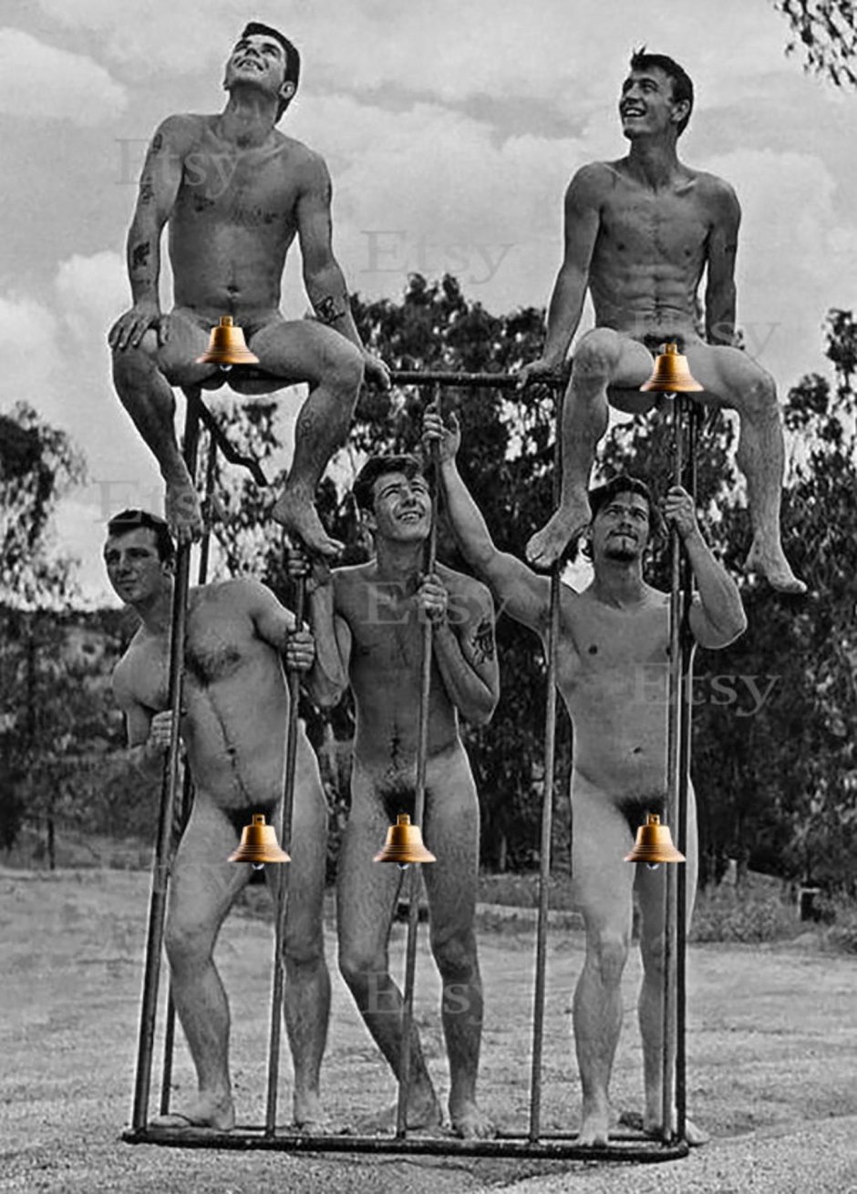 Naked men on the beach Retro