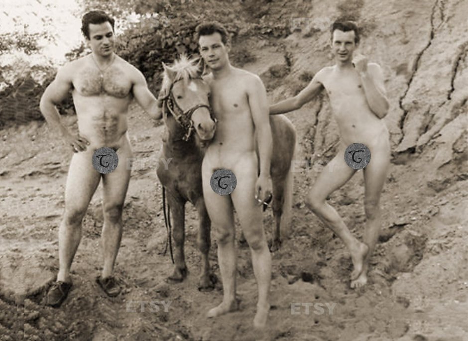 Naked guys on the beach Retro