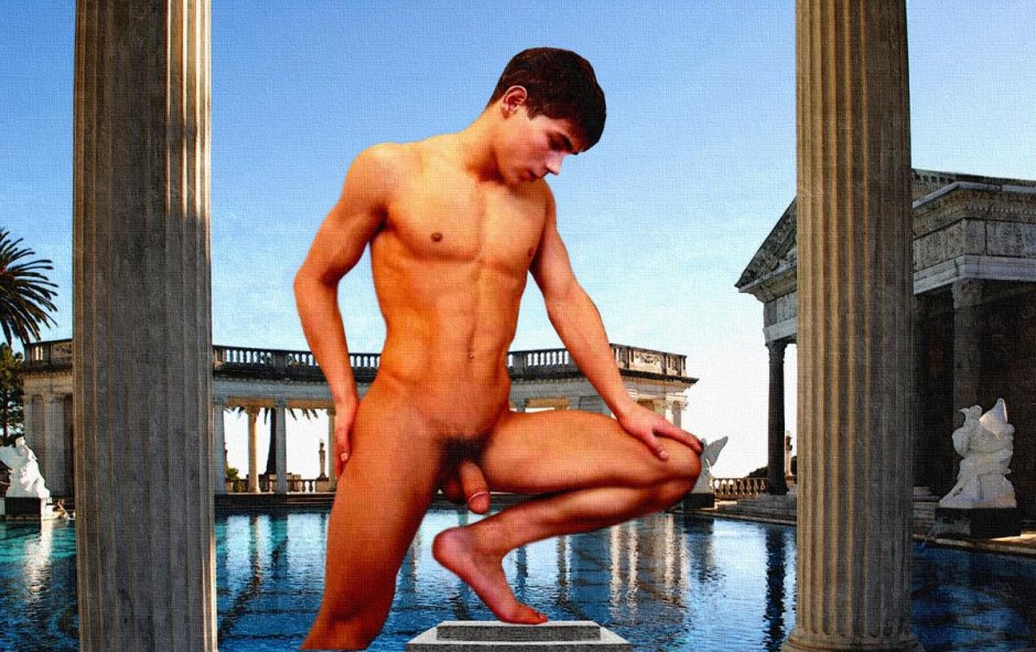 Naked guys in the Retro basin