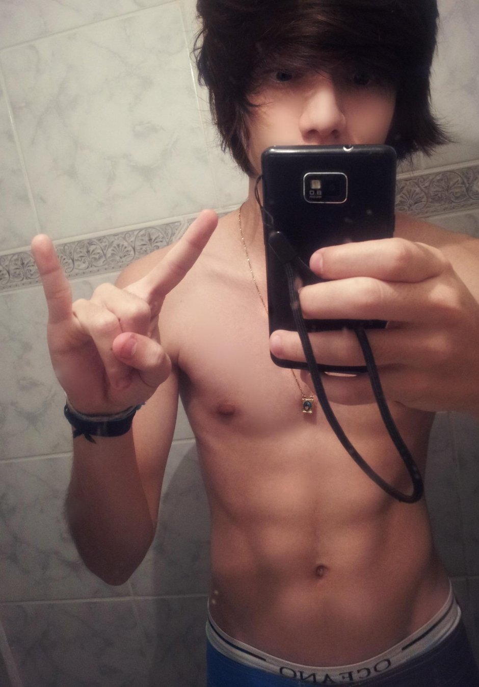 Slender teenagers Boys Selfies