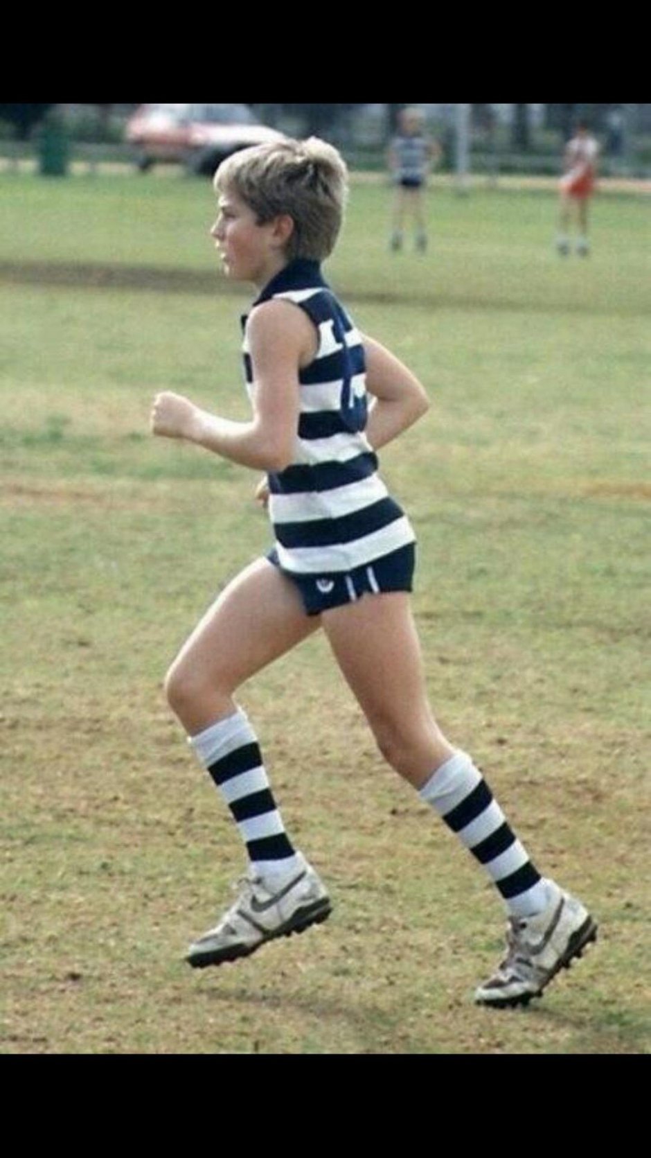 Boys in shorts and golfs