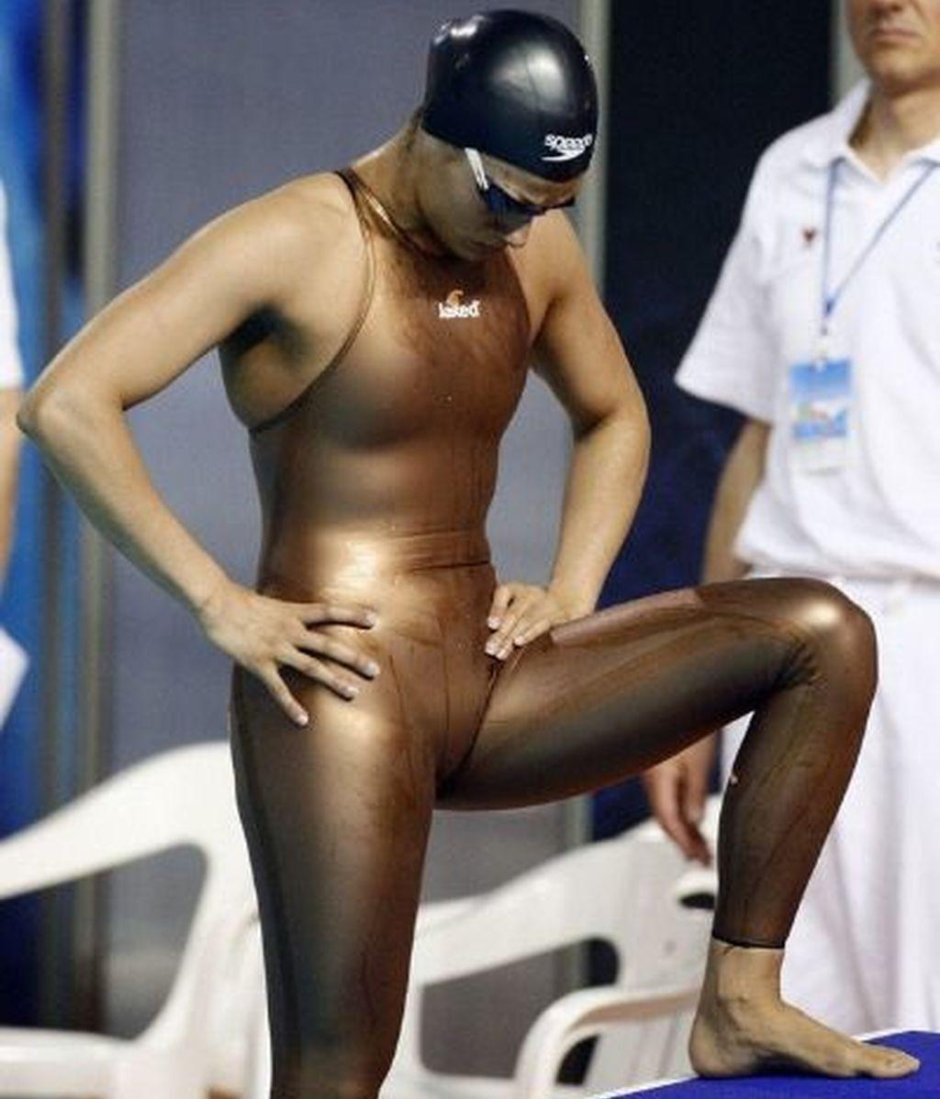 Naked athletes swimmers