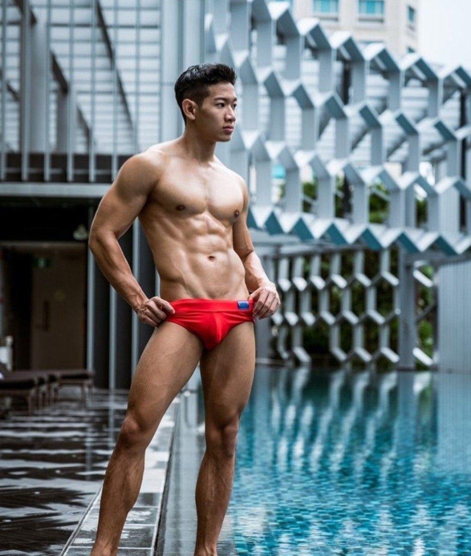 Asian muscular boy