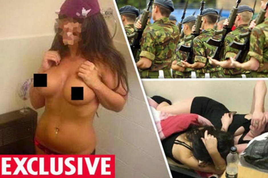 Naked women in an army bath