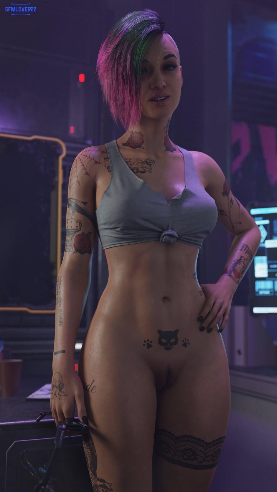2077 Cyberpunk Judy Alvarez Lesbian