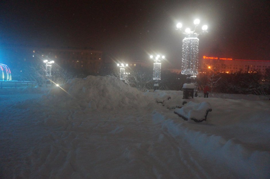 Polar night in new Urengoy