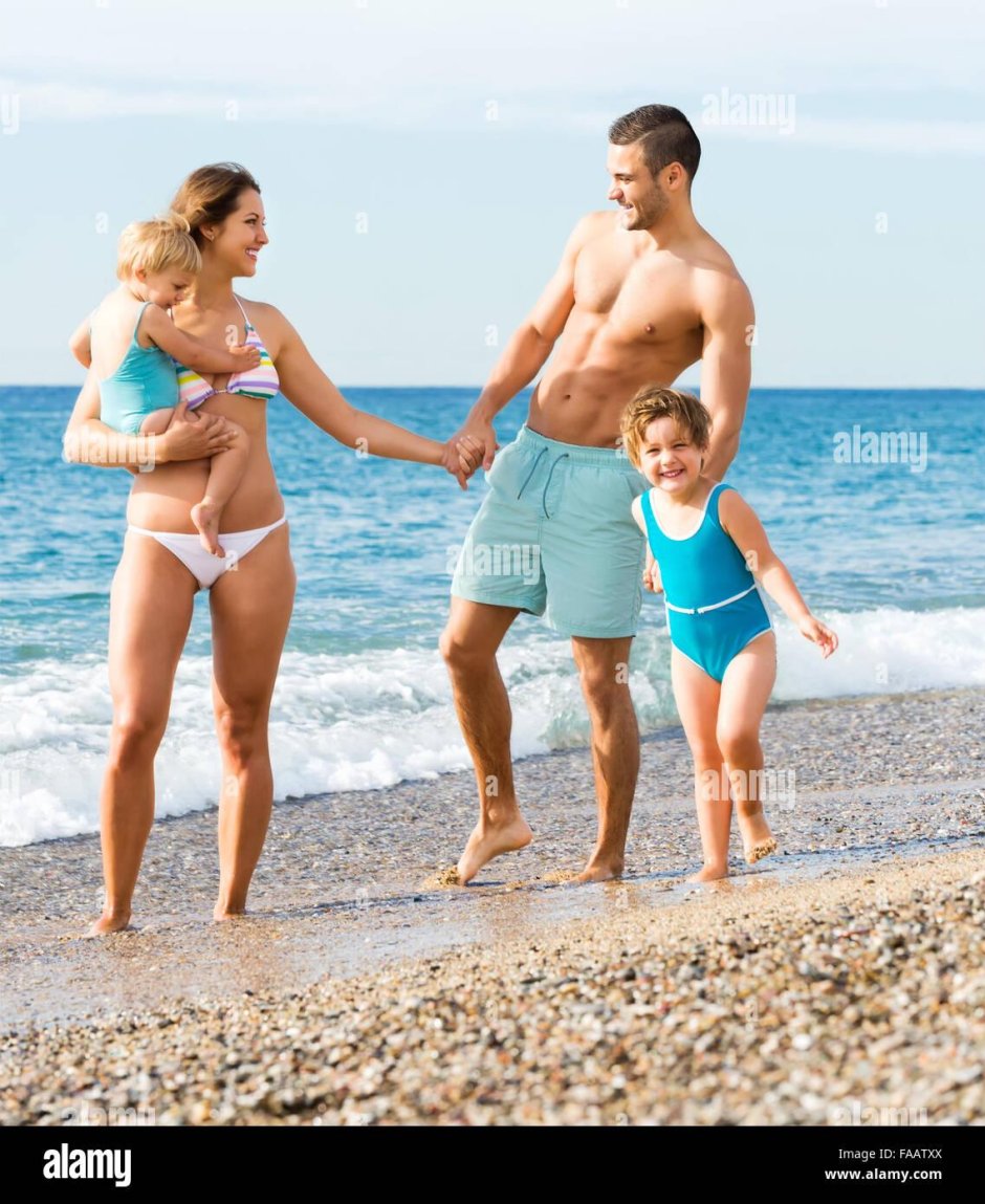 Family on the beach