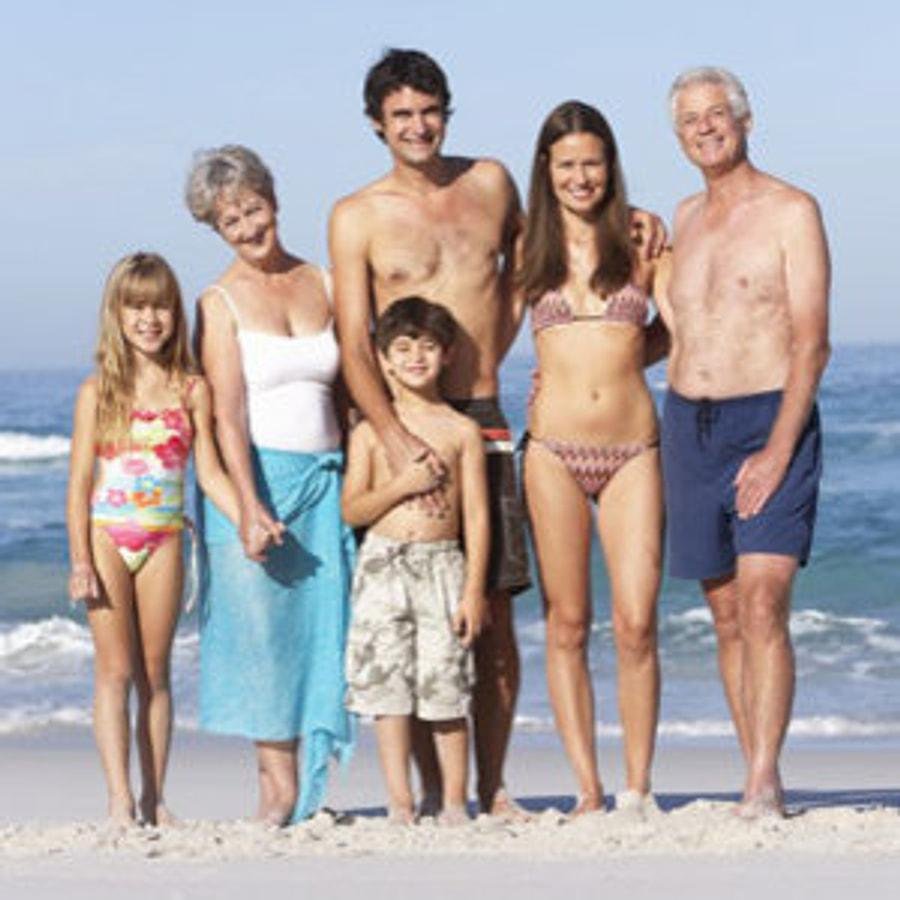 Naturist families on the beach