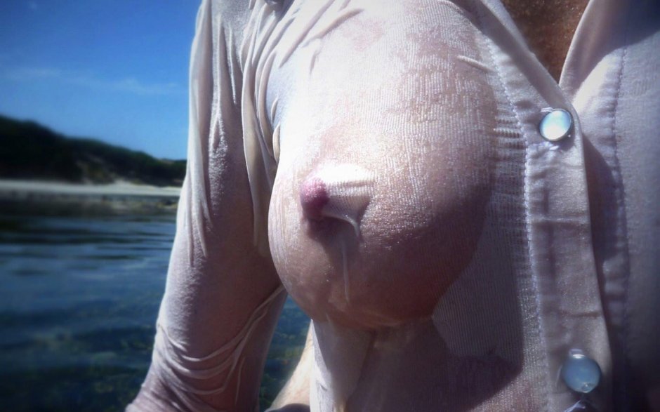 Chest under a wet T -shirt