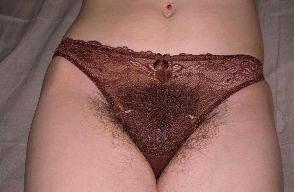 Hairy women in transparent panties