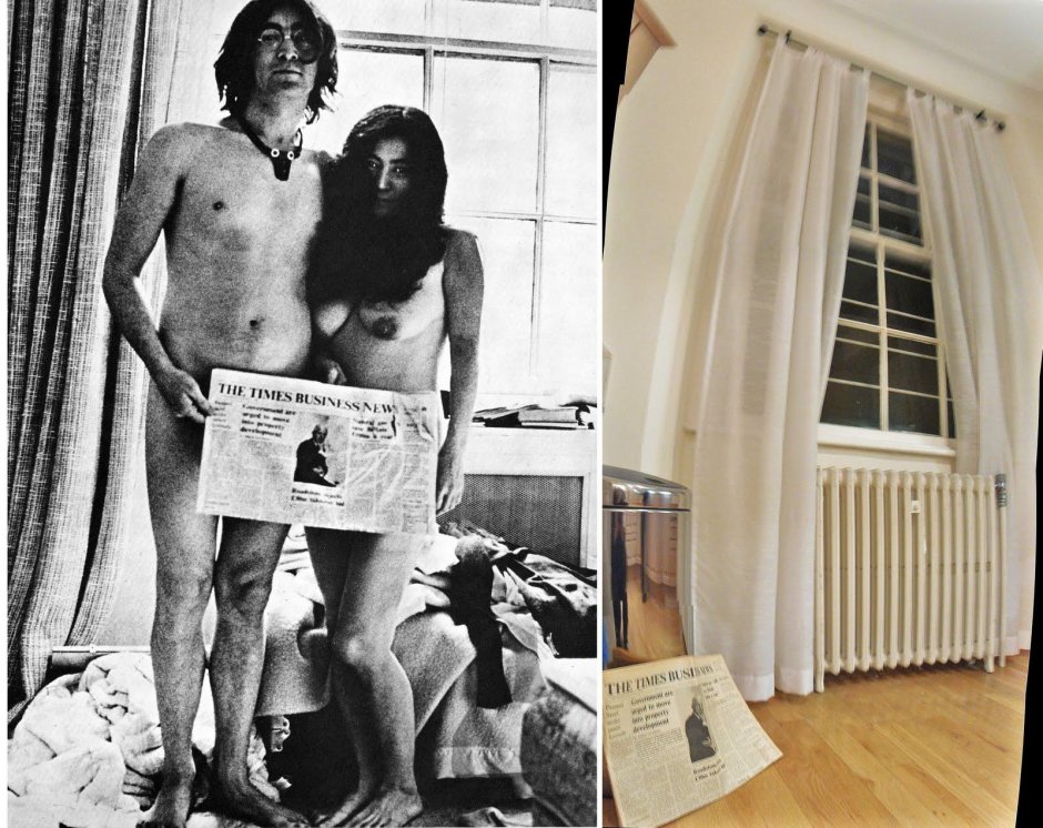 John Lennon with his wife Naked