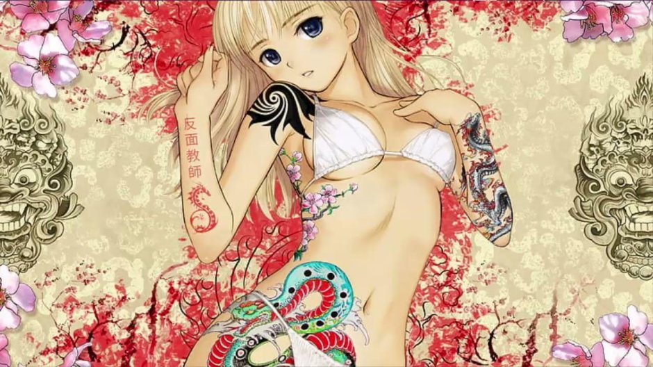 Wallpapers in the style of anime on black background