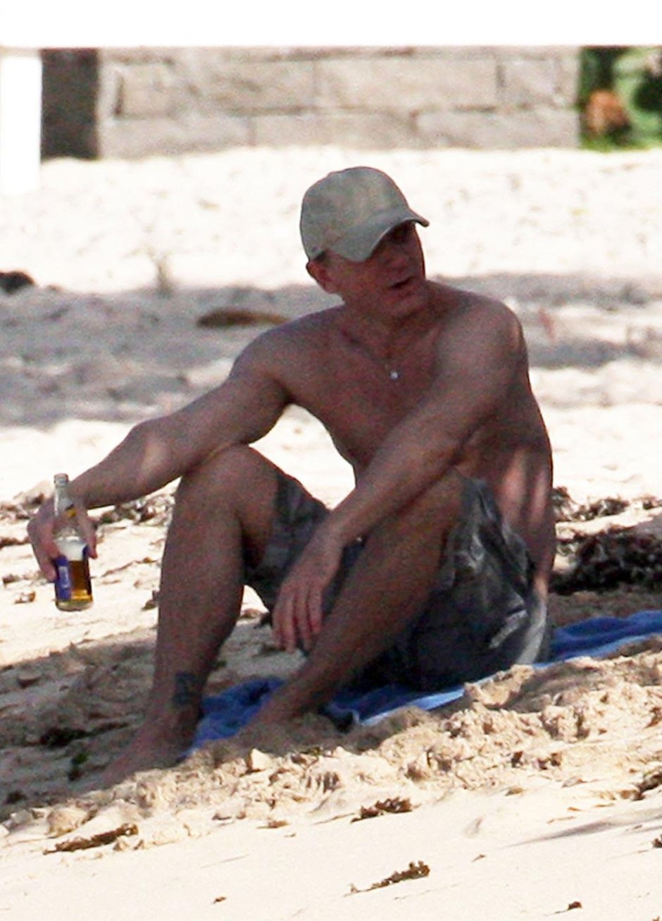 Daniel Craig on the beach