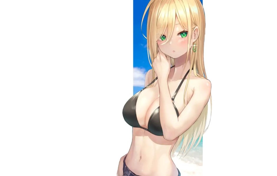 Anime blondes in bikini