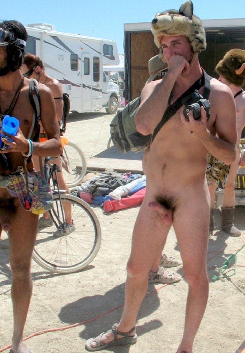 Naked men on the Beach Festival