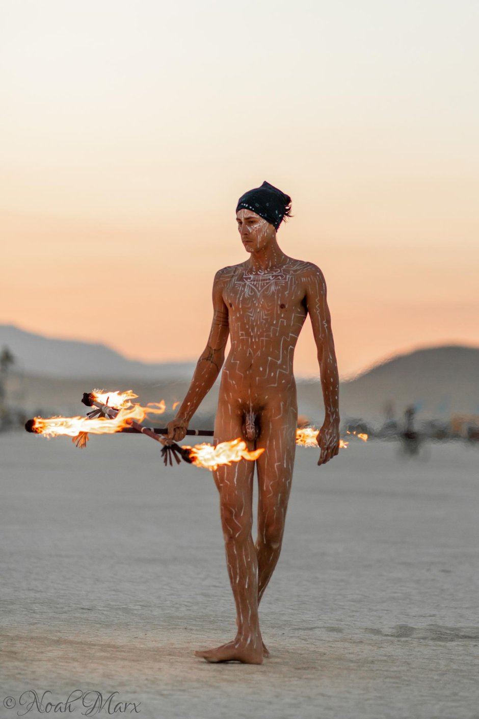 Naked guys at the Burning Man festival