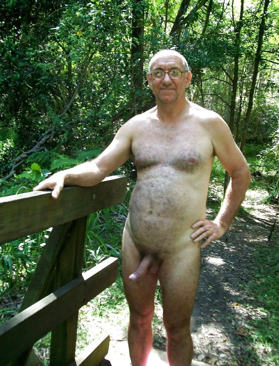 Naked elderly men without panties