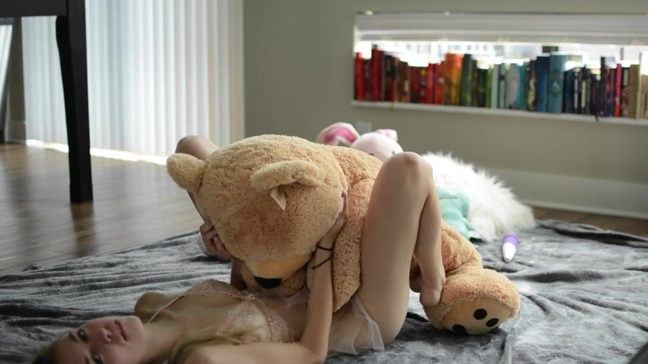 Fucking with plush bear