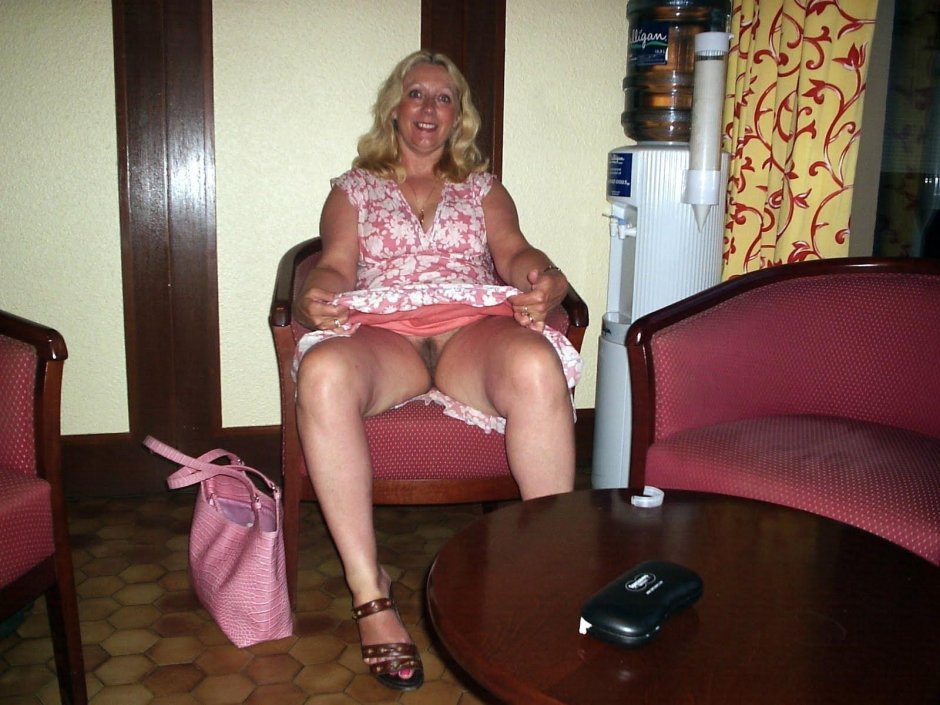 Elderly women without panties