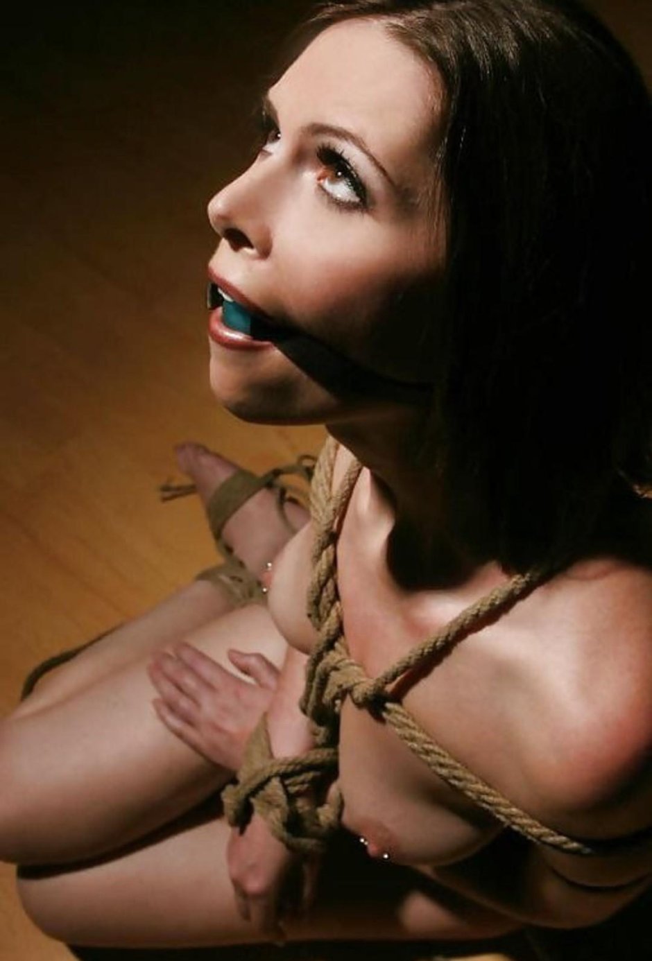 Girls Slave with bdsm gag