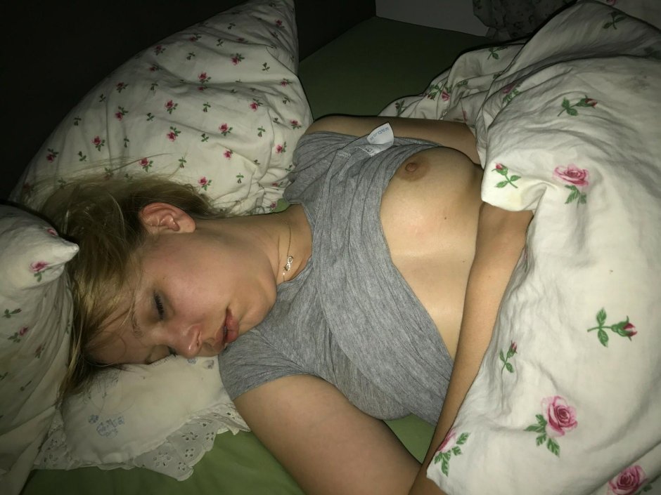Sleeping girls with falling chest