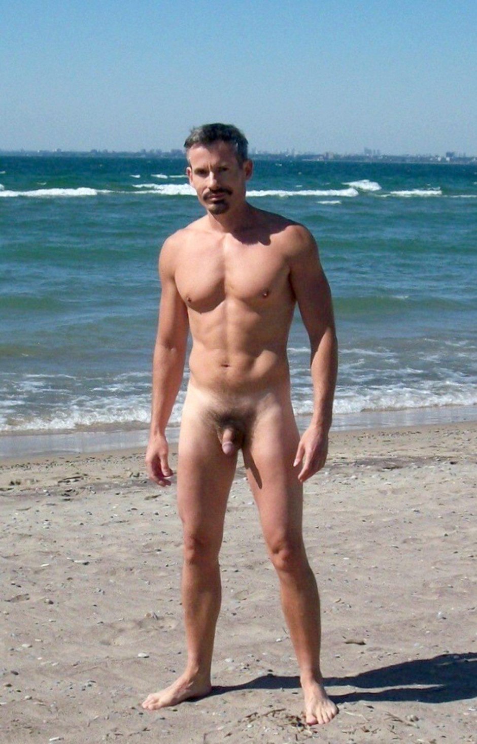 Naked Russian guys on the sea