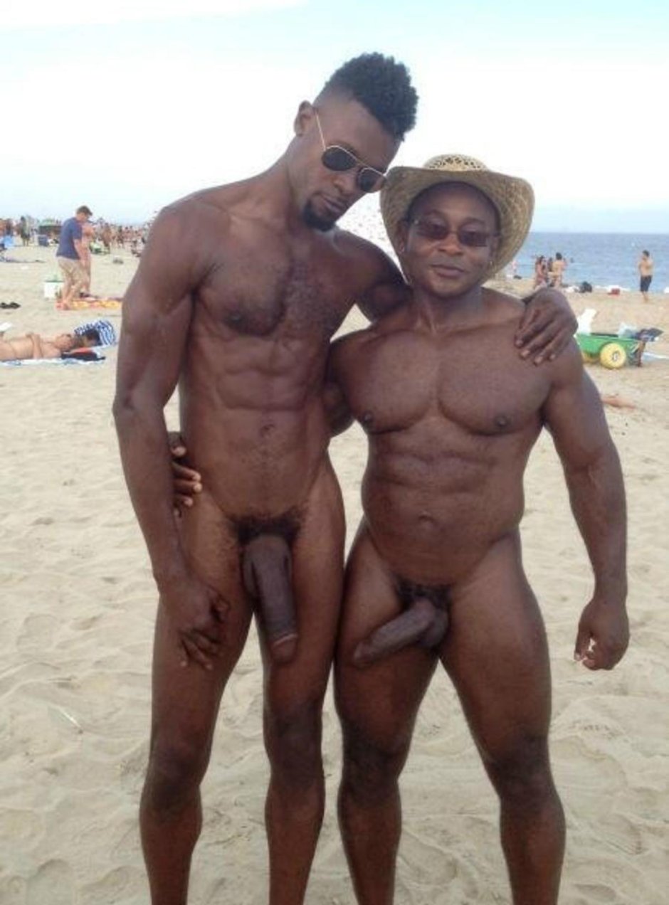 Naked guys Negroes on the beach