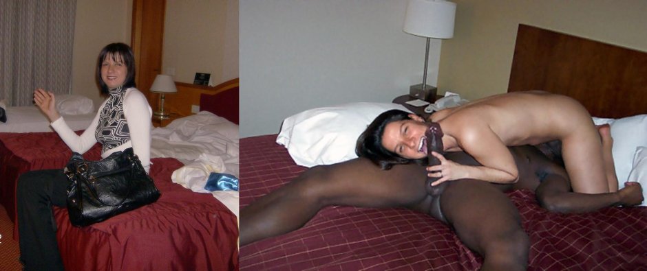 Before after Woman with a black man XXX
