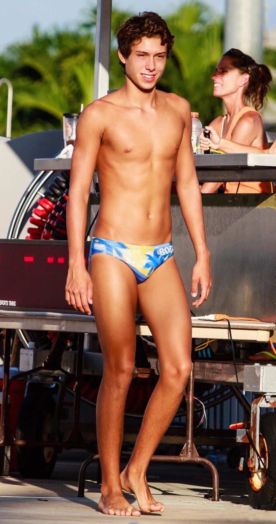 Boys in swimming trunks