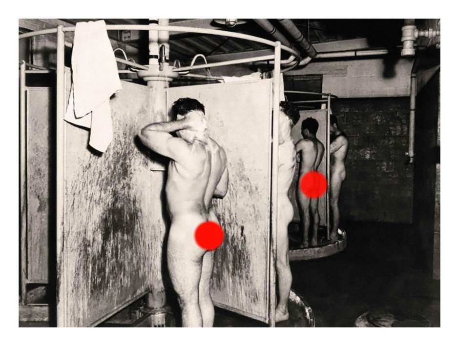 Guys naked shower Vintage